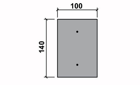 Prestressed Concrete Standard Duty Lintel 100x140 R15A Diagram