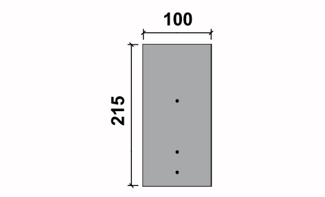 Prestressed High Strength Concrete Lintel Width-100 Length-215 Diagram
