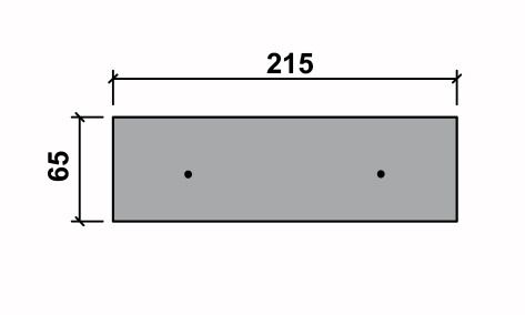 Prestressed Standard Duty Concrete Lintel 215x65 Diagram