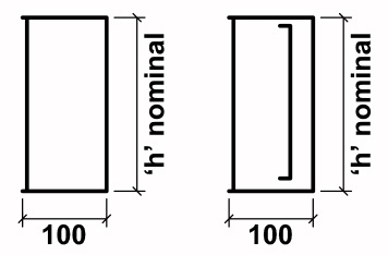 Stressline Internal 100 Cavity Wall Heavy Duty Box Lintel Diagram