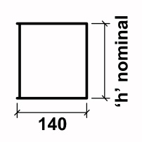 Stressline Internal 140 Cavity Wall Standard Duty Box Lintel Diagram