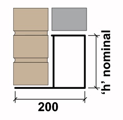 External Solid Wall Standard Duty 200 Cavity Box Lintel Diagram