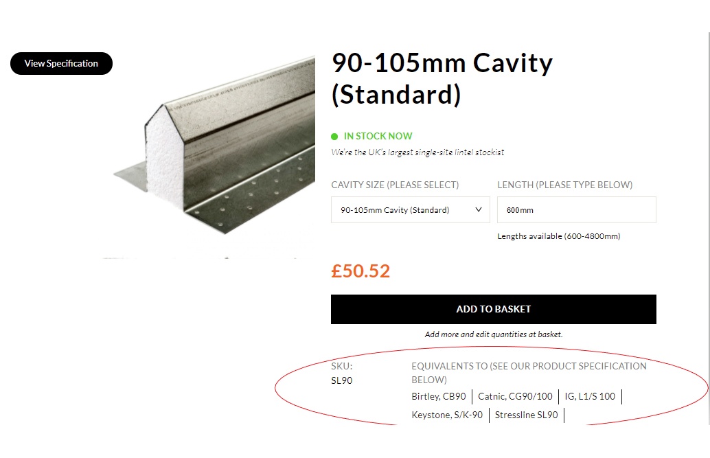 Lintel Code , Equivalents